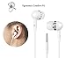 Antopos Wired Earphone, Noise Isolating Earbuds In-ear 3.5mm Headphones with Microphone and Audio Jack Devices (White)