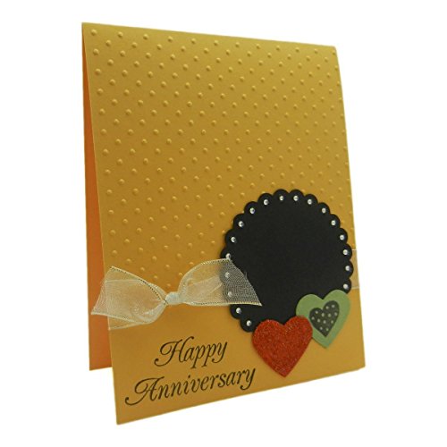 Handmade Wedding Anniversary Greeting Card Yellow Swiss Dots With Red And Green Hearts Wedding Anniversary Handmade Buy Online In India At Desertcart