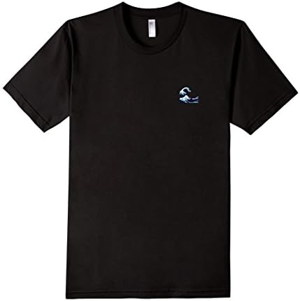 Men's Water Waves emoji Fun Tee The Great Wave off Kanagawa XL Black