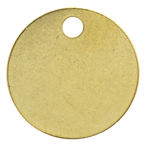 1.25" Solid Brass Stamping Tags (50 Pack) Industrial Grade 0.040" Blank Chits for Pipe Valves, Keys, Tool and Equipment Labeling | Made in USA