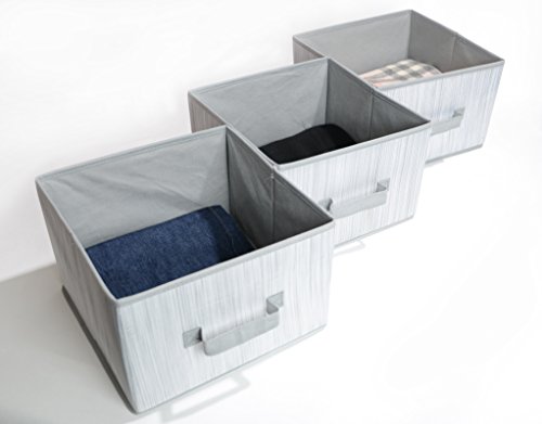 Adorn Home Essentilas| Foldable Closet Fabric Drawers| Fits as Drawers for any Adorn 6 Tier Closet Organizer| Set of 3 Baskets, for Clothing, Accessories, Shoes and Home Essentials
