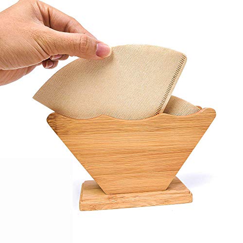 Coffee Filter Holder Reusable Bamboo Coffee Filters Paper Container Rack Stand for Home Kitchen Bar Coffee Filter Holder Reusable Bamboo Coffee Filters Paper Container Rack Stand for Home Kitchen Bar