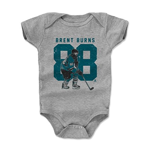 Brent Burns Grunge T San Jose Kids Onesie 6-12M Heather Gray