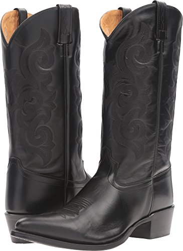 Old west cowboy boots mens pointed toe leather pegged 9 d black 5…