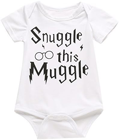 Angebebe 4Pcs Outfit Set Baby Boy Girls Snuggle This Muggle Romper With Glasses