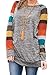 PINUPART Women's Color Block Long Sleeve Sweatshirt Cotton Jersey Tunic Tops Light Grey Yellow, XXLarge