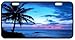 Tropical Paradise Ocean Beach Scene with Palm Trees Novelty License Plate Decorative Front Plate 6.1