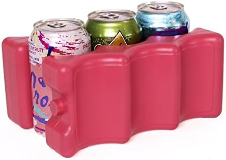 Can and Beer Cooler for Lunch Box Double Sided - Reusable Ice Pack that Keeps 6 - 12 Soda Cans Cold - Rose Red