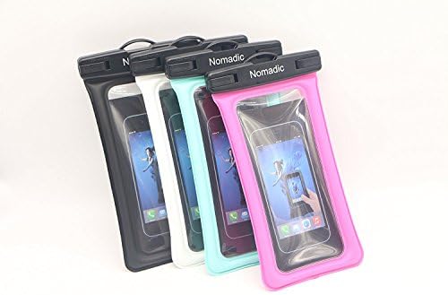 Floating Waterproof Cell Phone/Passport Pouch, Clear Sensitive PVC Touch Screen,Snowproof Dirtproof for iPhone, Samsung Galaxy and Other Smartphones up to 6 Inch (White)