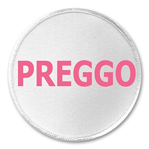 Preggo 3" Sew On Patch Pregnant Cute Funny Humor Pregnancy Mom to be