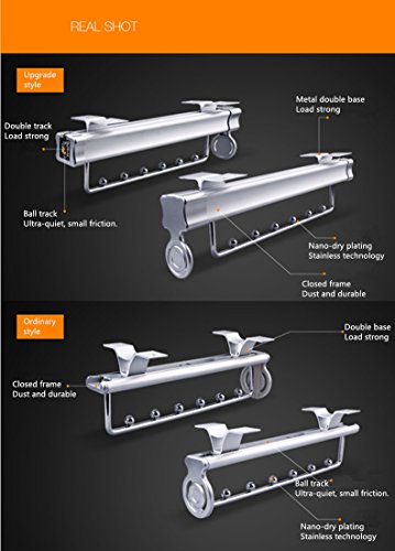 Pants Rail Rod, Cuteadoy Aluminum Retractable Closet Hanger Rod for Suit,Shirts,Pants,Silk Scarf(6 Hooks )