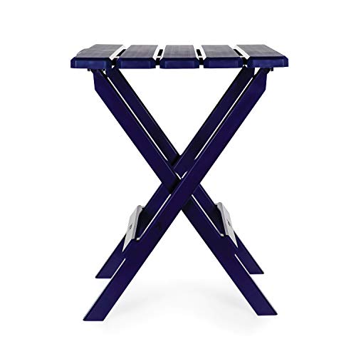 Camco 51693 Navy Large Adirondack Portable Outdoor Folding Side Table, Perfect for The Beach, Camping, Picnics, Cookouts and More, Weatherproof and Rust Resistant
