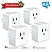 WiFi Smart Plug, Wsiiroon Upgraded Mini Smart Outlet with WiFi Repeater Function, Wireless Remote Control with Timing Function, Compatible with Amazon Alexa, Google Home(Only 2.4 GHz)- 4 Pack