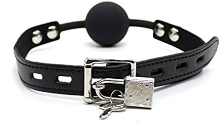 RoterSee Silicone Ball Gag with Lock Black