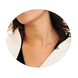 Boosic Mini Wrap Choker Neckalce Gold Lace Chain Choker Jewelry for Women