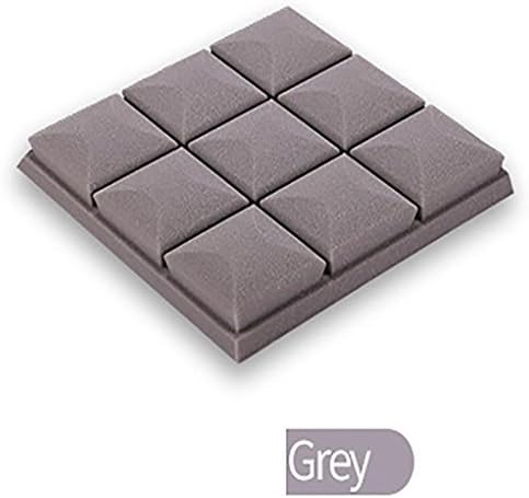 Wall Sticker,Yeefant Colorful DIY Acoustic Foam Panel Sound Stop Absorption Sponge Studio KTV Soundproof Home Decor Art for Bedroom Bathroom Living Room TV Background,12x12x2 Inch,Gray