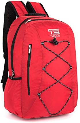SOMISS 25L Water Resistant Lightweight Packable Foldable Daypack Camping Backpack (25L, SPB6S-RED)