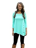 Jade Womens Loose Pullover T Shirt Long Sleeve Cotton Tops Shirt Blouse