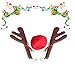 Goodybuy Christmas Car Costume Decoration Plush Rudolph Reindeer Antlers & Red Nose Set, 45cm Tall