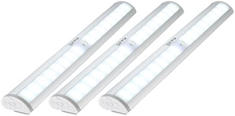 Kuled 16-led Wireless Motion Sensing Stick-on Anywhere Step LED Light Bar with Magnetic Strip, Pure White (16LEDs 3pack)