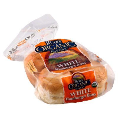 Rudis Organic White Hamburger Bun -- 7 pack per case.