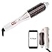 Hair Curling Brush Travel Brush Hot Folding Portable Dual Voltage 100-240V for USA Heated Ceramic Iron Hair Straightener Brush MCH Heating Technology Anionic Hair Care SU001WH