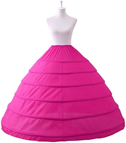 G Marry Full A-line 6 Hoop Floor-length Bridal Dress Gown Slip Petticoat (Rose Red)