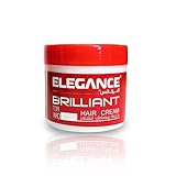 Elegance Brilliant Hair Styling Cream Non Sticky Formula For Natural Look That Preserves Capillary Fibers and Nourishes Leaving Hair Healthy and Silky