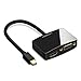 UGREEN Mini DisplayPort to HDMI VGA Adapter, 4K Thunderbolt 2 Adapter 2 in 1 Mini DP Converter Compatible with MacBook Pro MacBook Air iMac Surface Pro 1 2 3 4 6 Surface Laptop 2 ThinkPad X1, Black