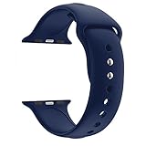 Huanlong 42mm New Soft Silicone Sport Style Replacement Iwatch Strap Band for Apple Wrist Watch Series 1/2/3(Midnight Blue 42mm M/L)