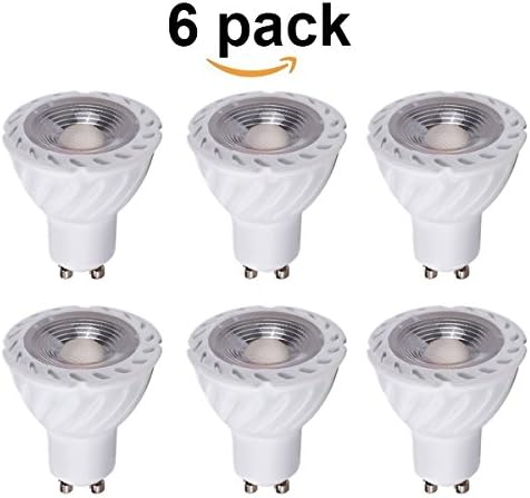 NAFA LED 5 watt GU10 LED Bulb, Not Dimmable, 50 watt Equivalent, GU10 COB LED Spotlight Flood Bulb, 90 Degrees, AC 85-265V, Recessed Lighting,GU10 Track Lighting(Pack of 6) (Warm White)