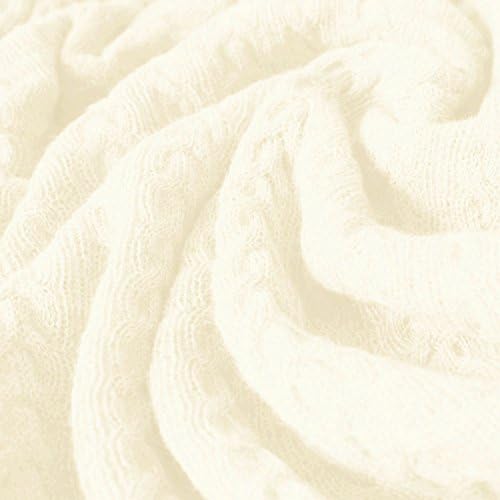 LORENZO CANA 100% Alpaca Wool Blanket – Bedspread, Sofa Throw or Blanket – Baby Alpaca, Exquisite and Cuddly in White