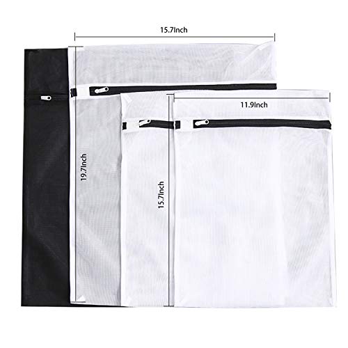 Set of 4 Mesh Laundry Bags-2 Large, 2 Medium Bags Laundry, Blouse, Hosiery, Stocking, Underwear, Bra Lingerie, Travel Laundry Bag