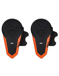 Veetop - Casco de comunicación para motocicleta (Bluetooth, 3,280.8 ft, impermeable, con sistema de comunicación Walkie Talkie MP3/GPS y radio FM para montar en bicicleta o esquí, 2 3 roidores)