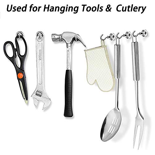 JANSANE 48LB Magnetic Hooks Heavy Duty for Cruise Cabins Refrigerator Locker Classroom Dia. 25mm Strong Magnet Hooks Hangers for Hanging BBQ Grill Tools Keys 10 Pack