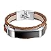 bayite Leather Bands Compatible with Fitbit Alta and Alta HR, Adjustable Metal Clasp Accessory Bracelet, Brown Small 5.5