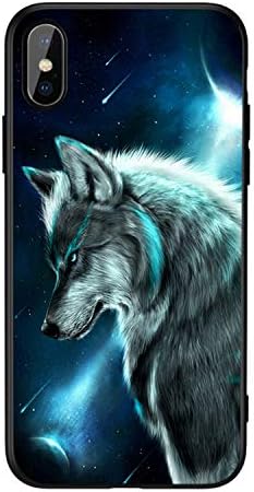 Phone Case for iPhone X Xr 8 7 10 6 6S Xs Max Glass Animal Cover Case for iPhone 7 8 X 6 6 S Plus Xr Luxury Case Coque 01.Proud Wolf for iPhone Xs Max