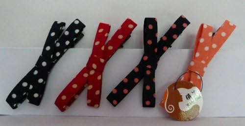 WittyGirl (TM) British style Hair Clips Mix Colored 4pcs Set With Dot Black/Dark red/Midnight blue/Orange