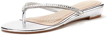 DREAM PAIRS Women's Fashion Rhinestones Design Slides Sandals