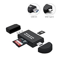 SD Card Reader, 6amLifestyle 2-in-1 USB 3.0 / Type C Digital Super Speed Multi-Card Reader OTG Adapter for SDXC, SDHC, SD, MMC, RS-MMC, Micro SDXC, Micro SD, Micro SDHC Card and UHS-I Cards