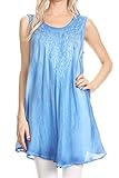 Sakkas Lana Ombre Tie Dye Embroidered Tank Style Long Summer Top | Cover Up