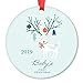 DIGIBUDDHA Baby Boy's First Christmas Ornament Gift Newborn Son Infant Male Child Cute Holiday Deer Porcelain Keepsake Gift Idea for New Parents 3