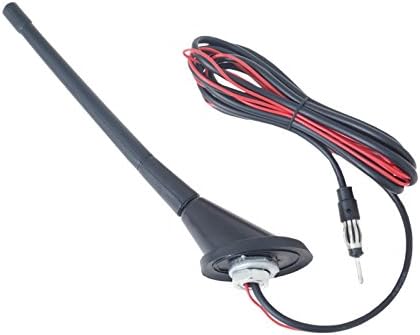 Mast 24cm Universal Roof Mount Active Amplified FM + AM Radio Car Aerial Antenna Mast Roof Aerial Antenna with Antenna Base and Gasket