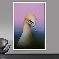 Framed Canvas Wall Art Single Bird Birds Expressive Farmhouse/Country Multicolor Photography Portrait Single - 16x24 inches