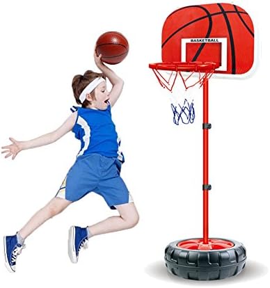 INvench Adjustable Bastekball Set Sport Game - Indoor Outdoor Portable Adjustable Basketball Stand & Hoop for 6+ Children Kids