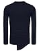 COOFANDY Men's Shirts Casual Zipper Shirt Irregular Long Sleeve T Shirt,Navy Blue,Medium