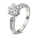 [Solitaire Rings] Yoursfs Promise Rings for Her,18K White Gold Plated Fashion Jewelry,Dainty CZ Anniversary Rings,Wedding Rings for Women