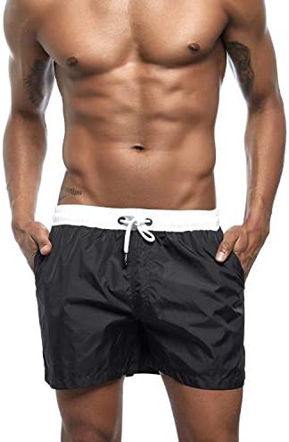 Ougenni Men's Quick Dry Water Shorts Swim Trunks Lightweight Beach Shorts with Mesh Lining and Pockets