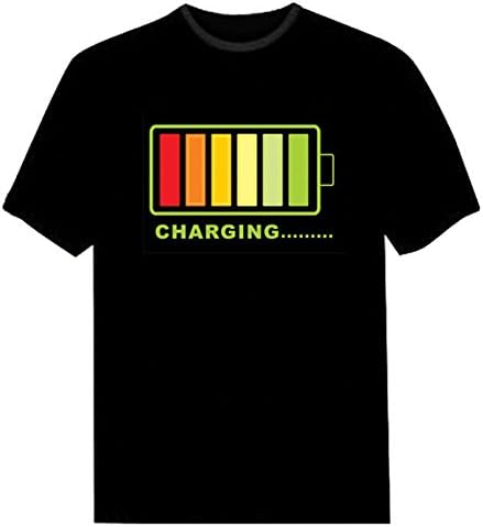 Adult Couple LED Flashing Audio Control T-Shirt Night Club Wear