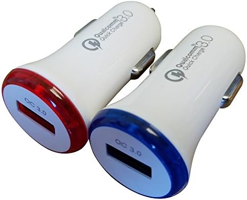 New FAST Rapid Car Charger Adapter Two Pack for Samsung Galaxy S9 S9+ Note 8 S8 S8+ S7 S6 Note 5 Droid Z Force Play Apple iPhone 7 7+ 6 6S - Quick Charge 3.0